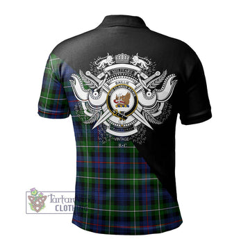Baillie Tartan Polo Shirt with Family Crest and Military Logo Style - Tartan Vibes Clothing
