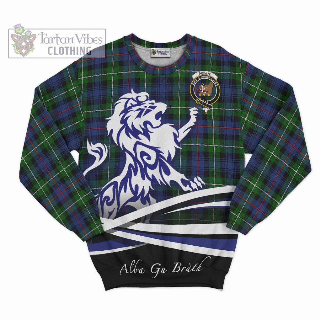 Baillie Tartan Sweatshirt with Alba Gu Brath Regal Lion Emblem - Tartan Vibes Clothing
