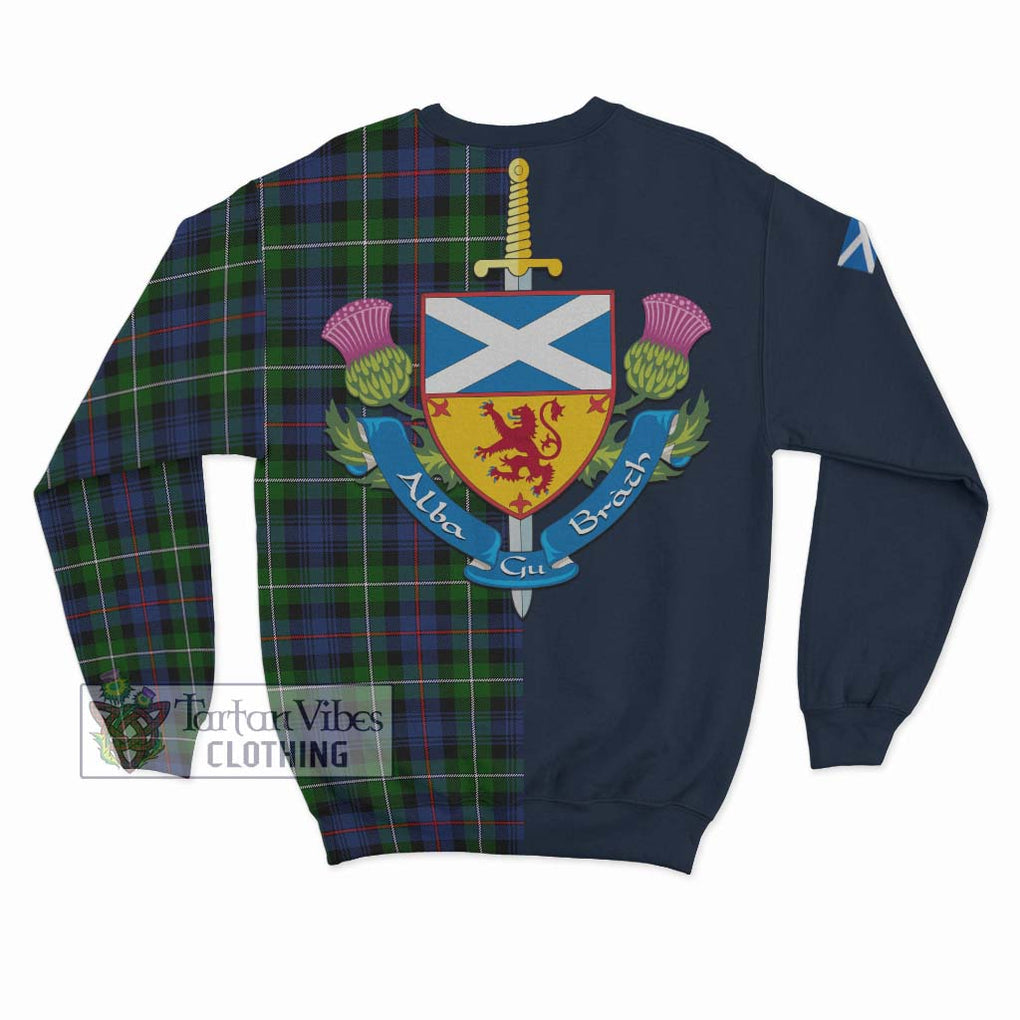 Baillie Tartan Sweatshirt Alba with Scottish Lion Royal Arm Half Style - Tartan Vibes Clothing