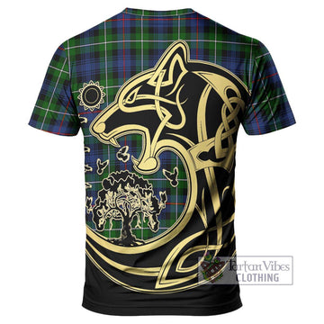 Baillie Tartan T-Shirt with Family Crest Celtic Wolf Style - Tartan Vibes Clothing