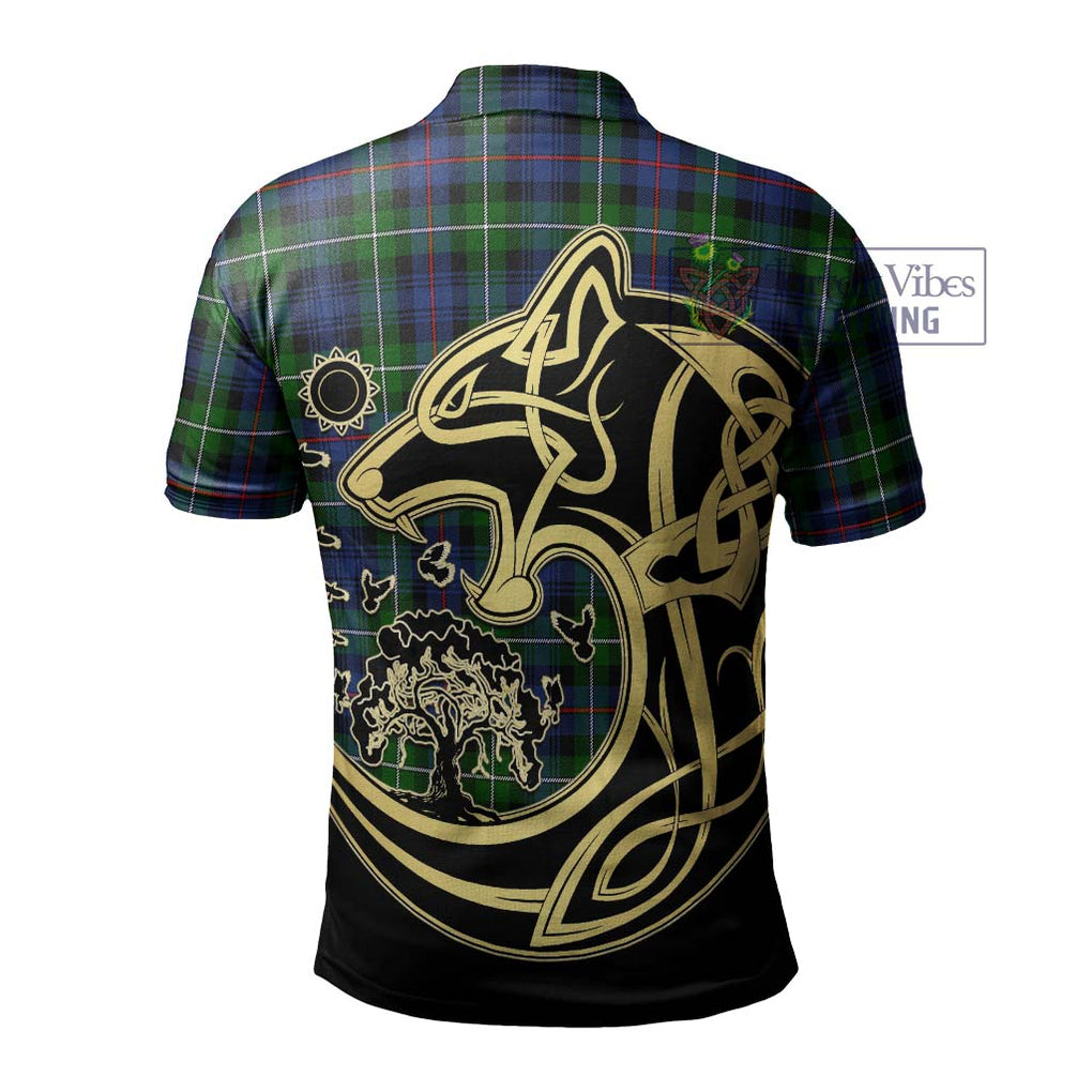 Baillie Tartan Polo Shirt with Family Crest Celtic Wolf Style - Tartan Vibes Clothing