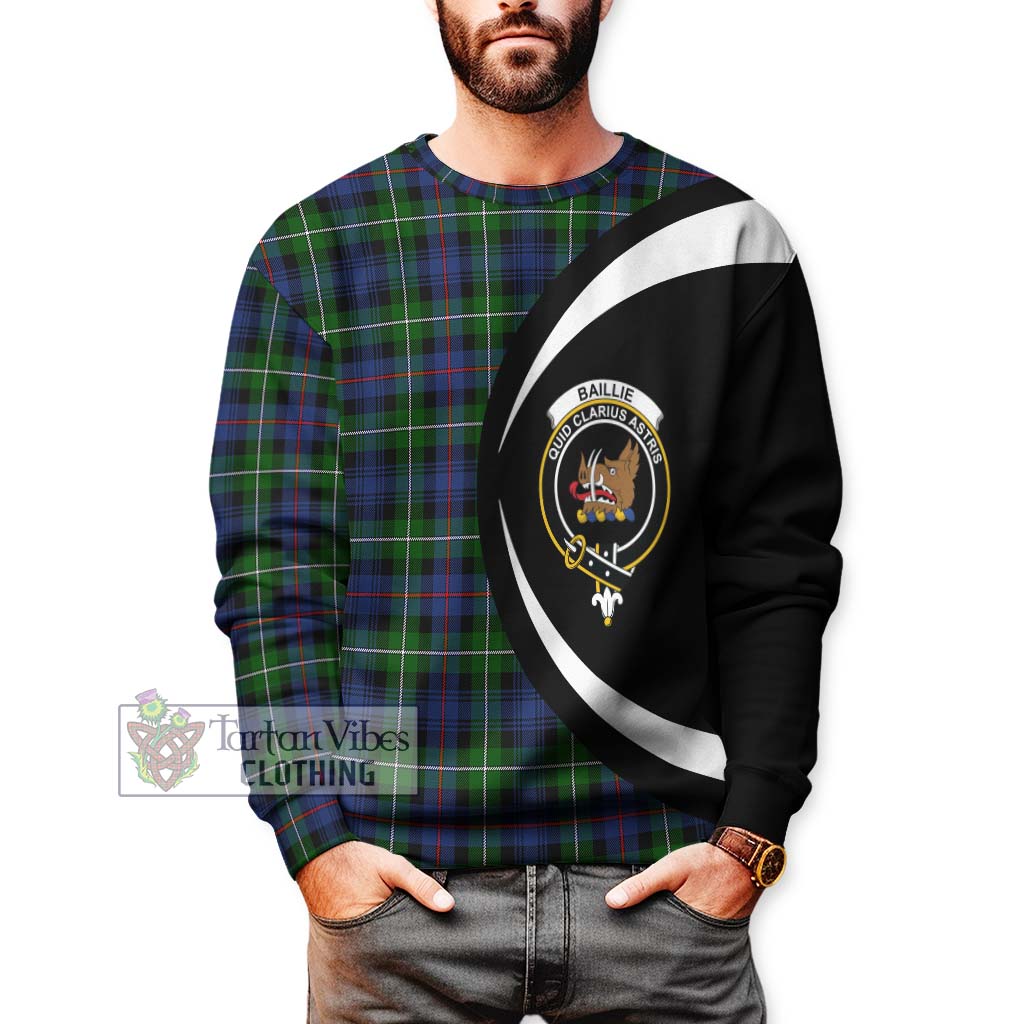 Baillie Tartan Sweatshirt with Family Crest Circle Style - Tartan Vibes Clothing