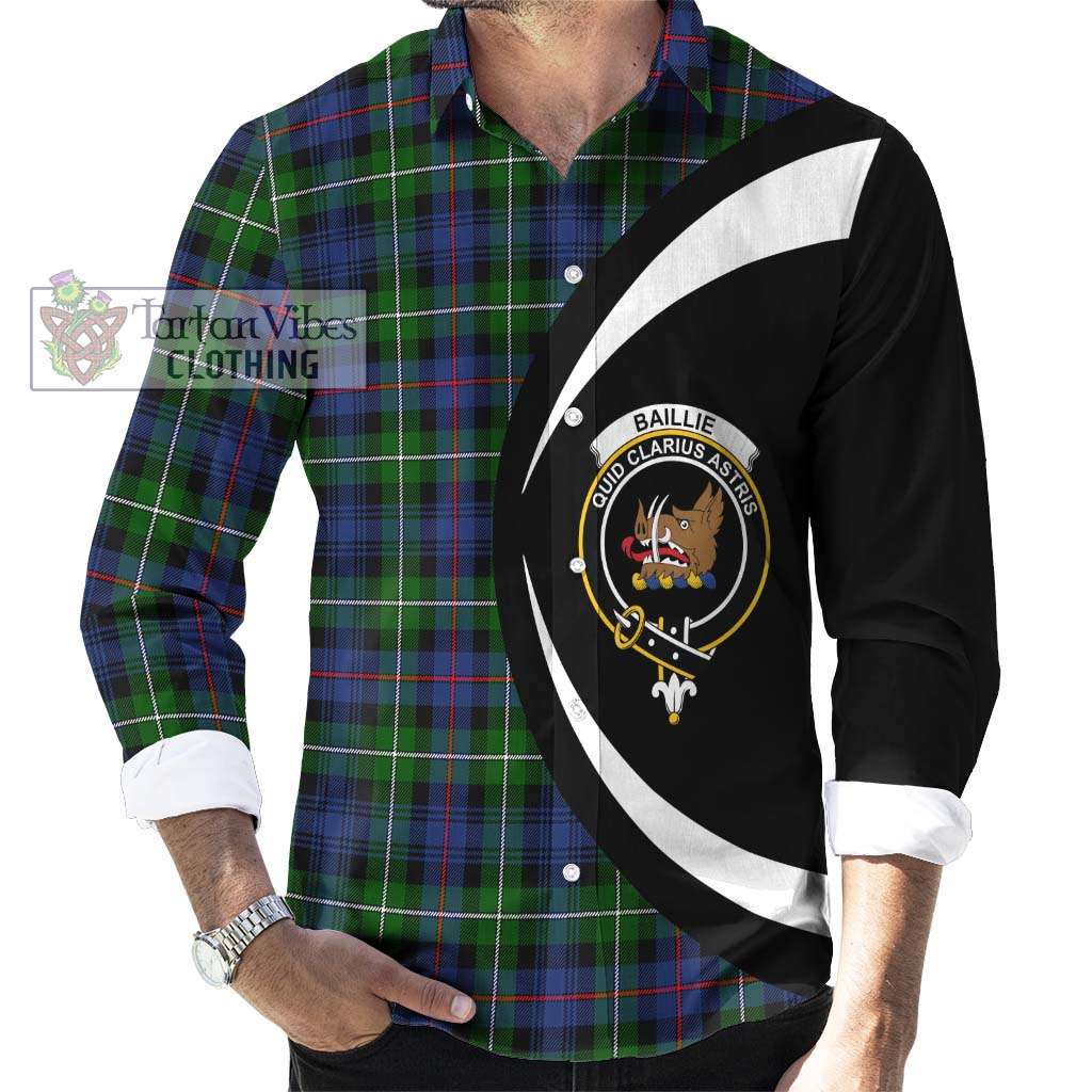 Baillie Tartan Long Sleeve Button Up with Family Crest Circle Style - Tartan Vibes Clothing