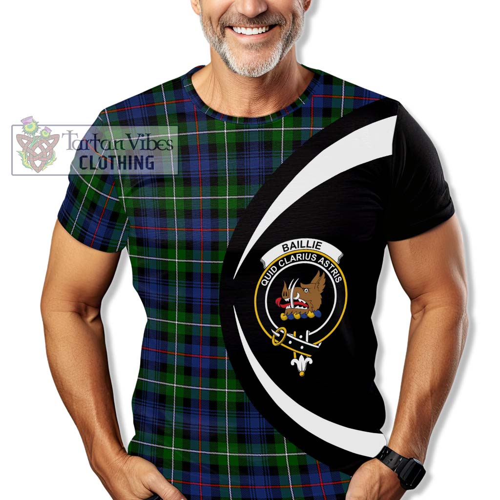 Baillie Tartan T-Shirt with Family Crest Circle Style - Tartan Vibes Clothing