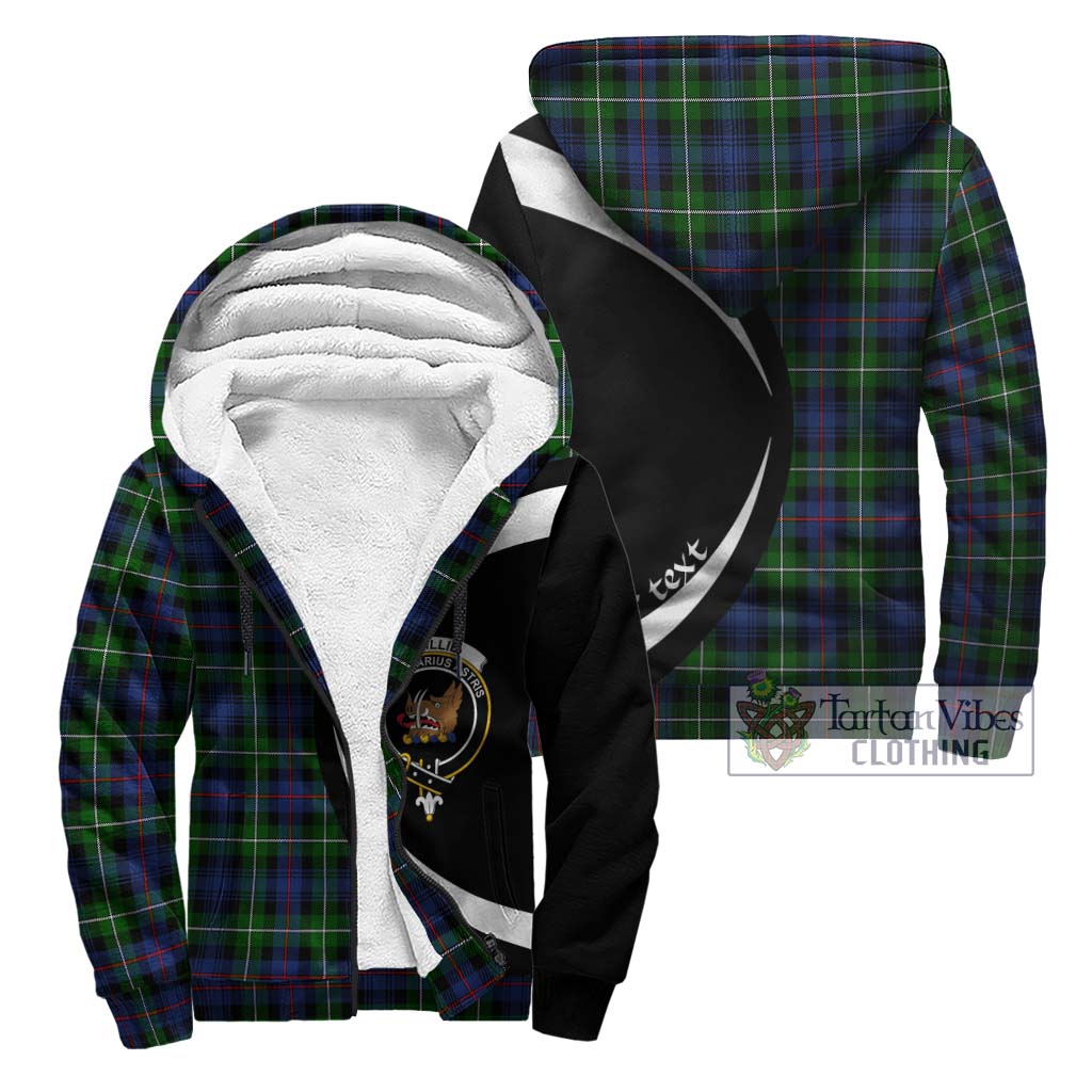 Baillie Tartan Sherpa Hoodie with Family Crest Circle Style Unisex - Tartan Vibes Clothing