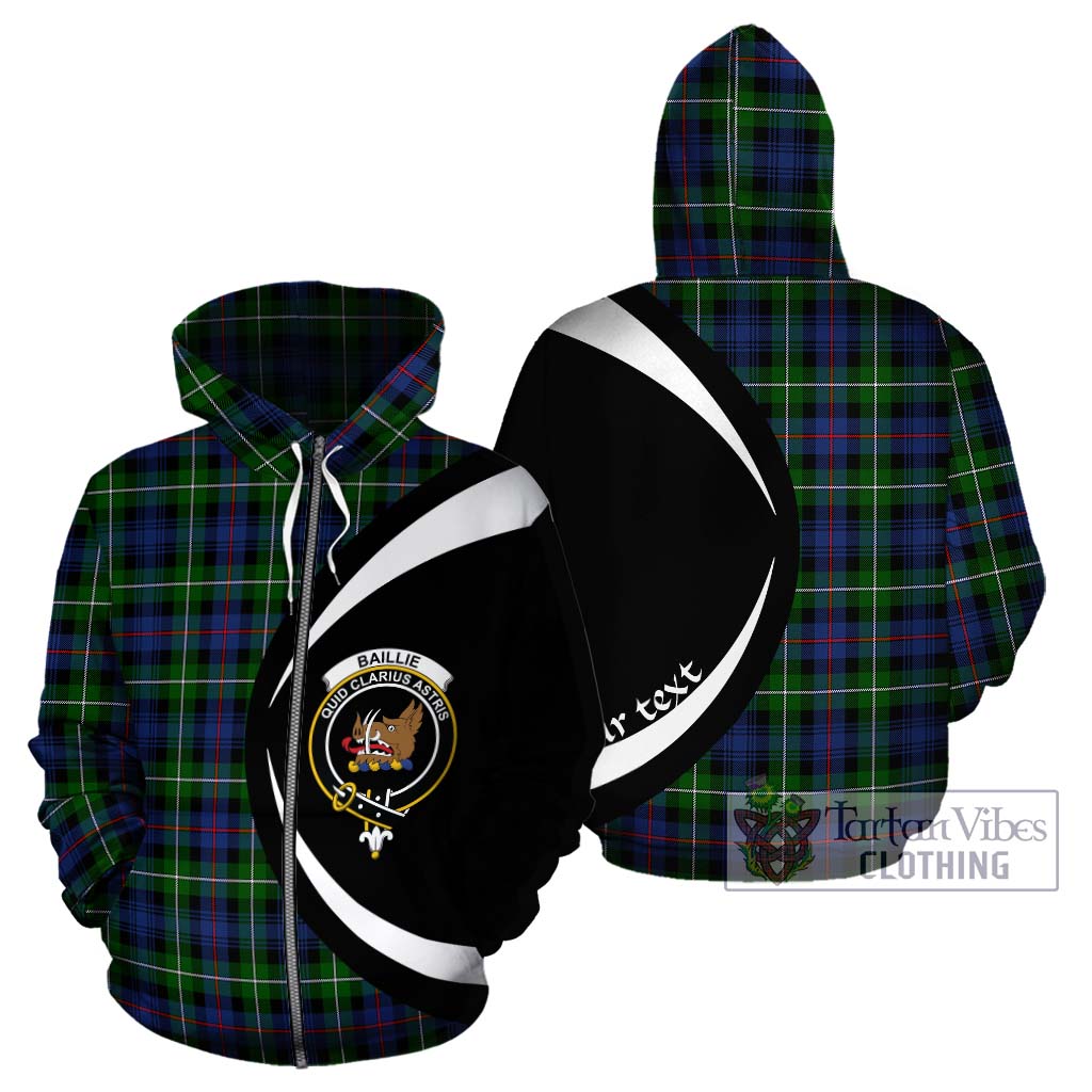 Baillie Tartan Hoodie with Family Crest Circle Style - Tartan Vibes Clothing