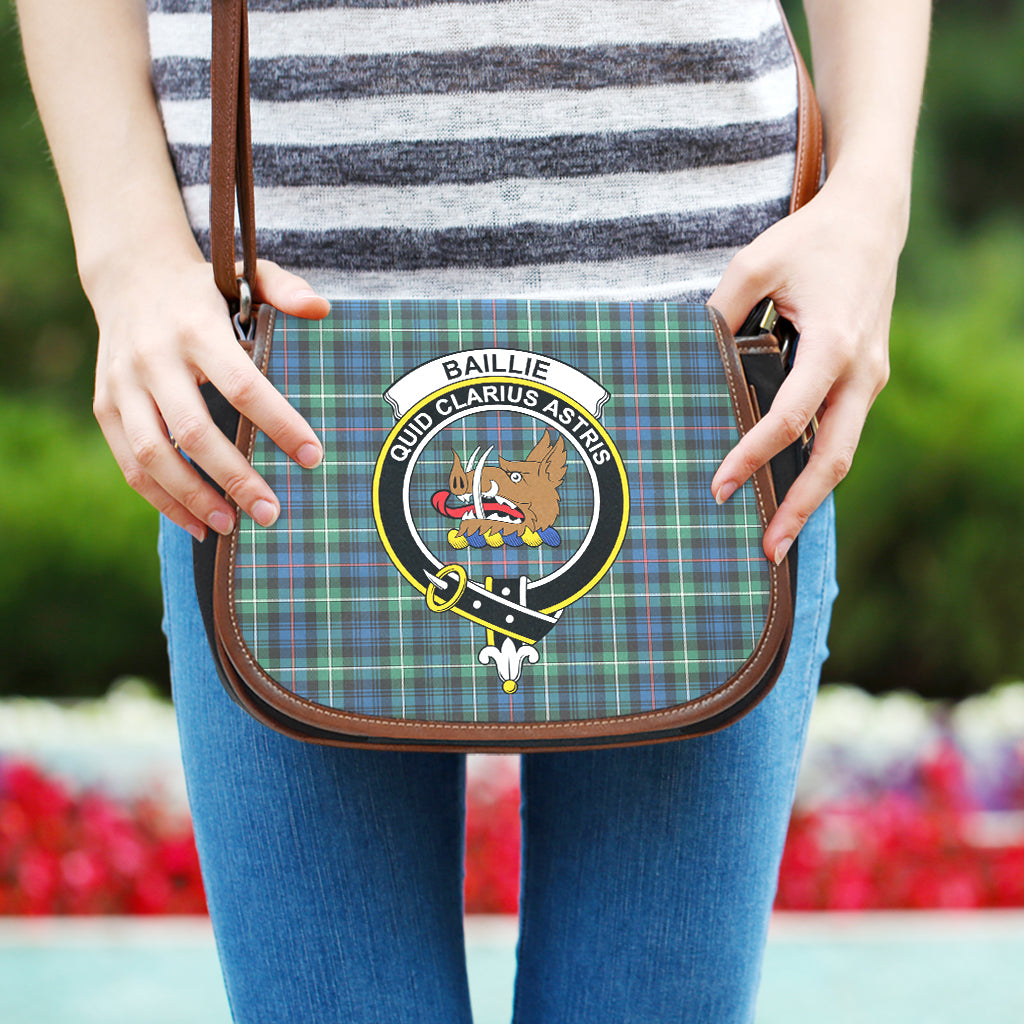 Baillie Ancient Tartan Saddle Bag with Family Crest One Size 9.05*3.35*7.48 inch - Tartan Vibes Clothing