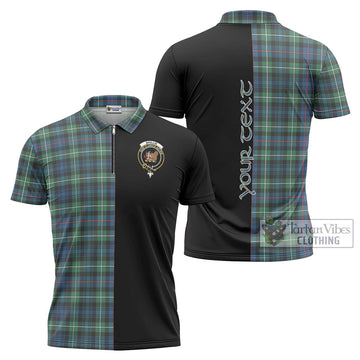 Baillie Ancient Tartan Zipper Polo Shirt with Family Crest and Half Of Me Style Unisex - Tartan Vibes Clothing