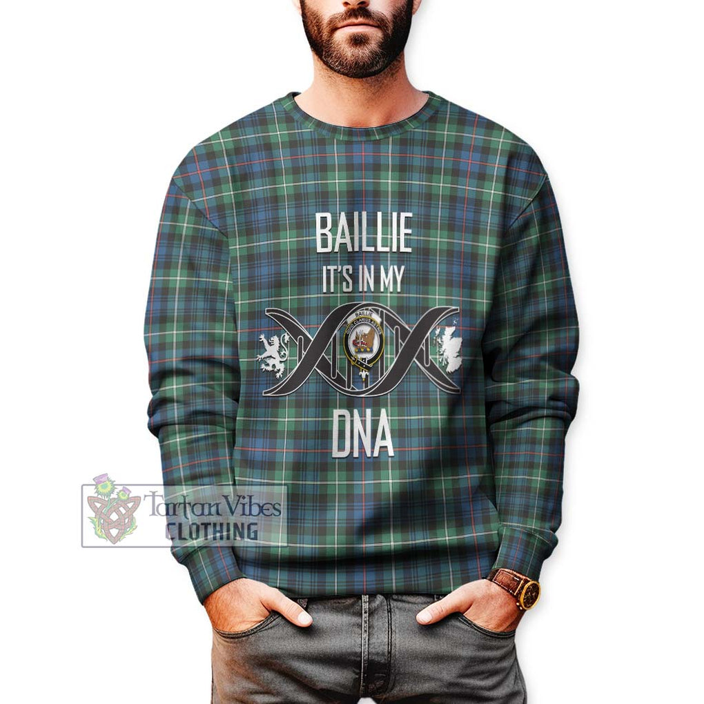 Baillie Ancient Tartan Sweatshirt with Family Crest DNA In Me Style Unisex - Tartan Vibes Clothing