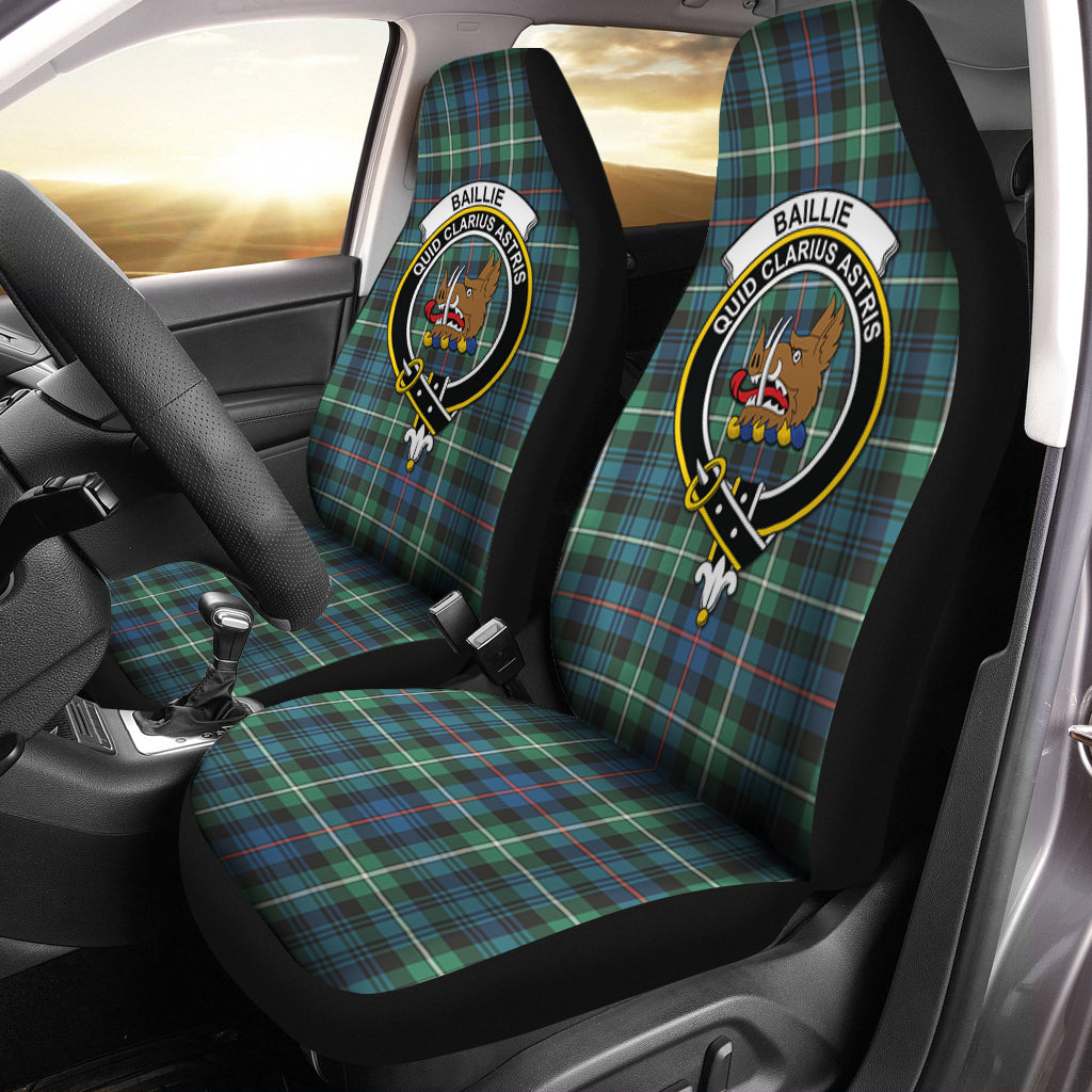 Baillie Ancient Tartan Car Seat Cover with Family Crest One Size - Tartan Vibes Clothing