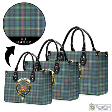 Baillie Ancient Tartan Luxury Leather Handbags with Family Crest L - Tartan Vibes Clothing