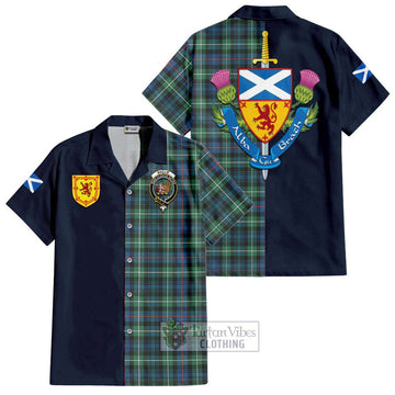 Baillie Ancient Tartan Hawaiian Shirt Alba with Scottish Lion Royal Arm Half Style Kid - Tartan Vibes Clothing