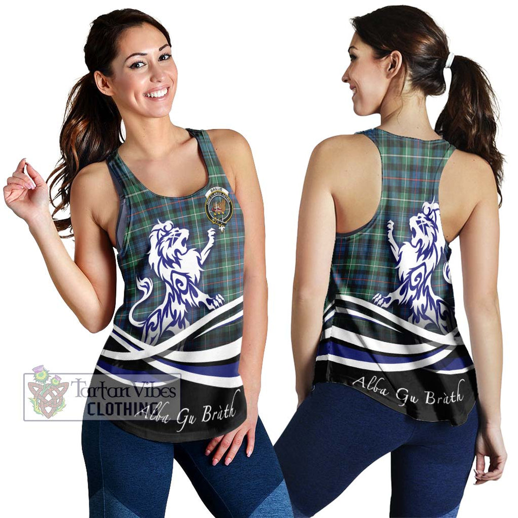 Baillie Ancient Tartan Women's Racerback Tanks with Alba Gu Brath Regal Lion Emblem 4XL - Tartan Vibes Clothing