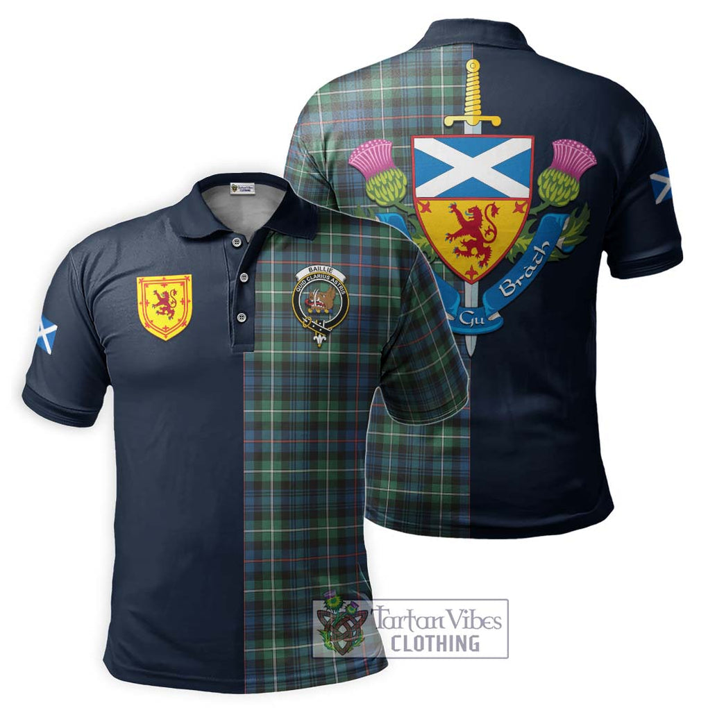 Baillie Ancient Tartan Polo Shirt Alba with Scottish Lion Royal Arm Half Style Kid - Tartan Vibes Clothing