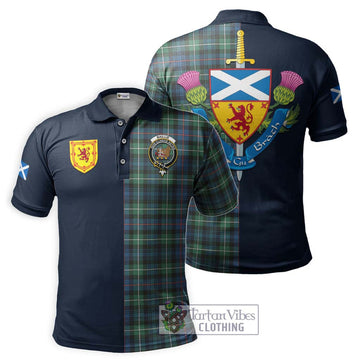 Baillie Ancient Tartan Polo Shirt Alba with Scottish Lion Royal Arm Half Style Kid - Tartan Vibes Clothing