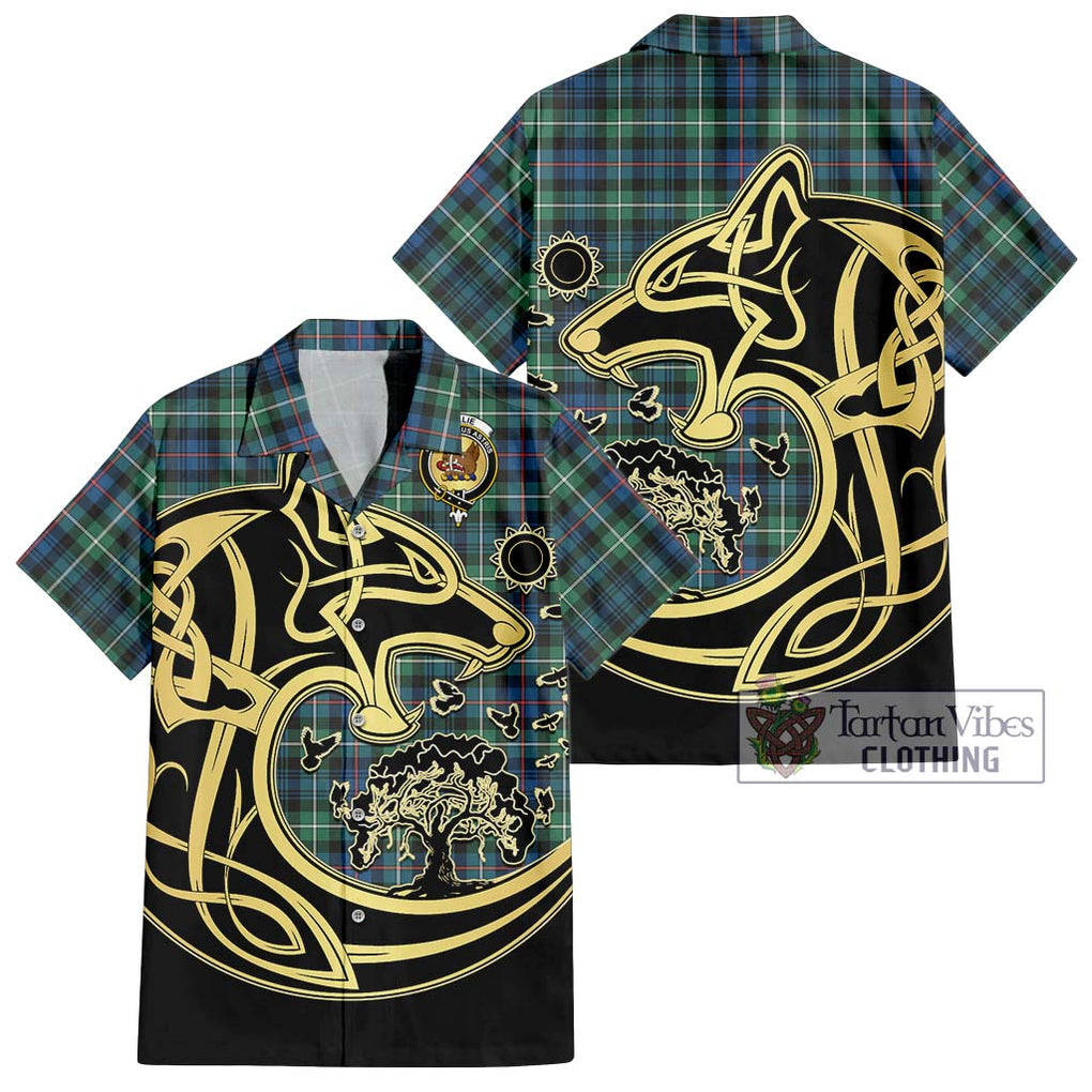 Baillie Ancient Tartan Hawaiian Shirt with Family Crest Celtic Wolf Style Kid - Tartan Vibes Clothing
