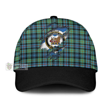 Baillie Ancient Tartan Classic Cap with Family Crest In Me Style