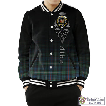 Tartan Vibes Clothing Baillie Ancient Tartan Baseball Jacket Featuring Alba Gu Brath Family Crest Celtic Inspired