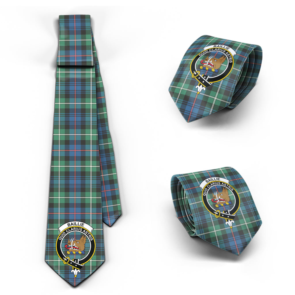 Baillie Ancient Tartan Classic Necktie with Family Crest Necktie One Size - Tartan Vibes Clothing