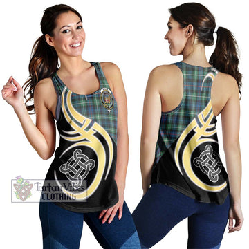 Baillie Ancient Tartan Women's Racerback Tanks with Family Crest and Celtic Symbol Style 4XL - Tartan Vibes Clothing