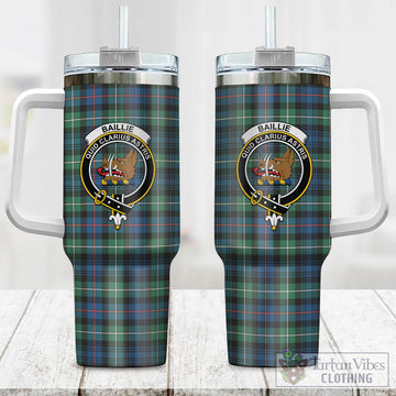 Baillie Ancient Tartan Tumbler with Handle with Family Crest One Size 40 OZ - Tartan Vibes Clothing