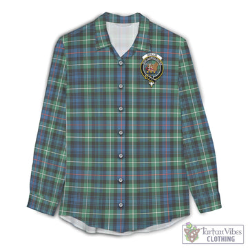 Baillie Ancient Tartan Women's Casual Shirt with Family Crest Female - Tartan Vibes Clothing