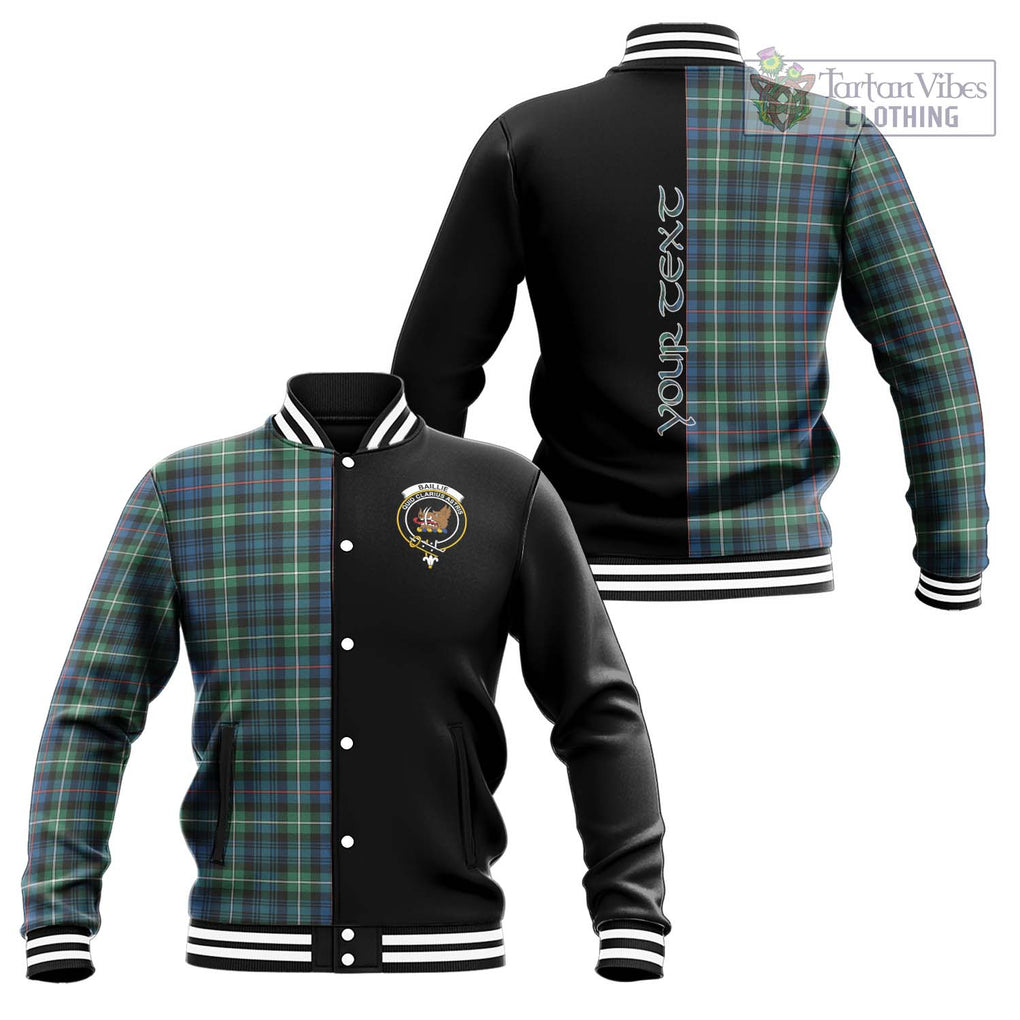 Baillie Ancient Tartan Baseball Jacket with Family Crest and Half Of Me Style Unisex - Tartan Vibes Clothing