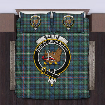 Baillie Ancient Tartan Quilt Bed Set with Family Crest King - Tartan Vibes Clothing