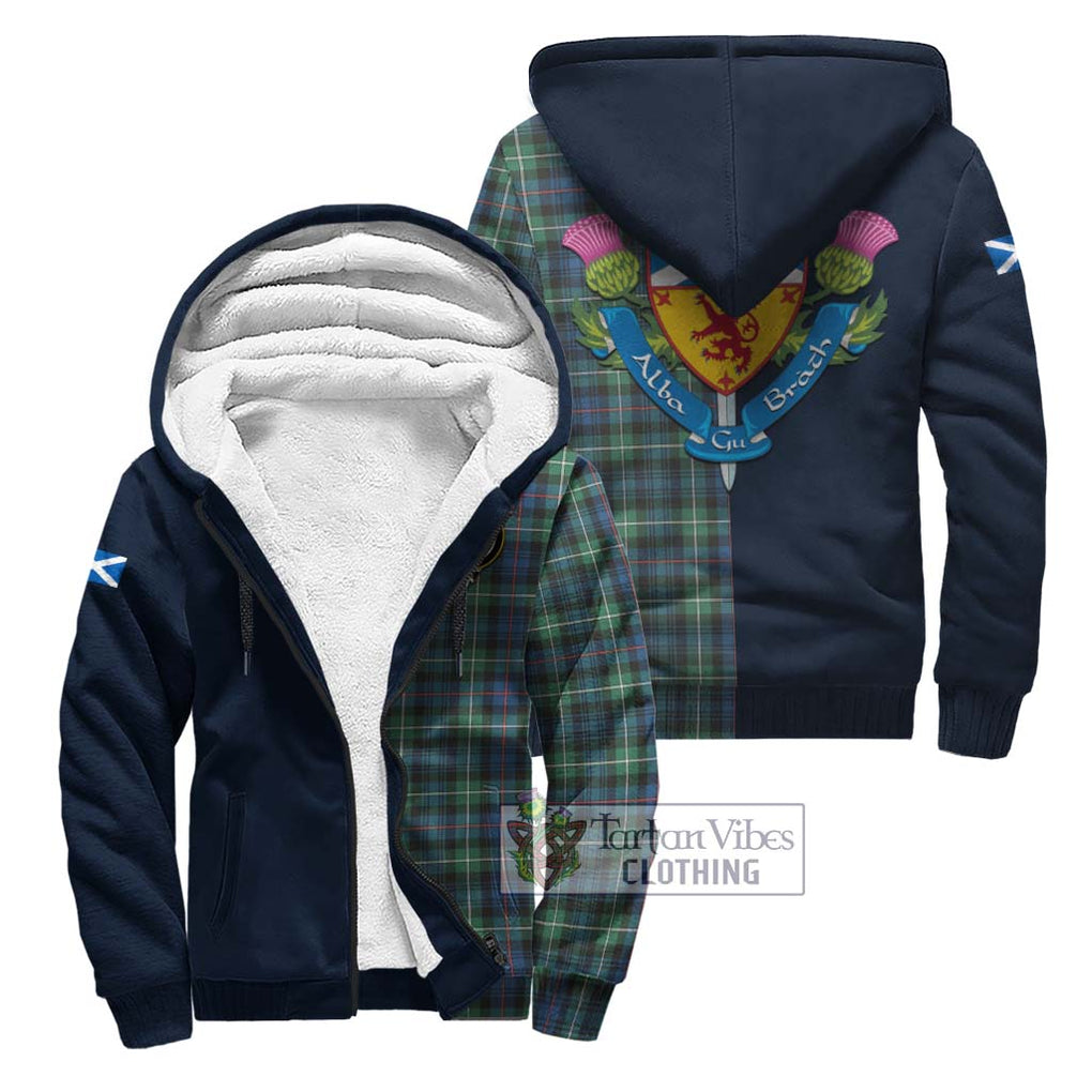 Baillie Ancient Tartan Sherpa Hoodie Alba with Scottish Lion Royal Arm Half Style Unisex S - Tartan Vibes Clothing