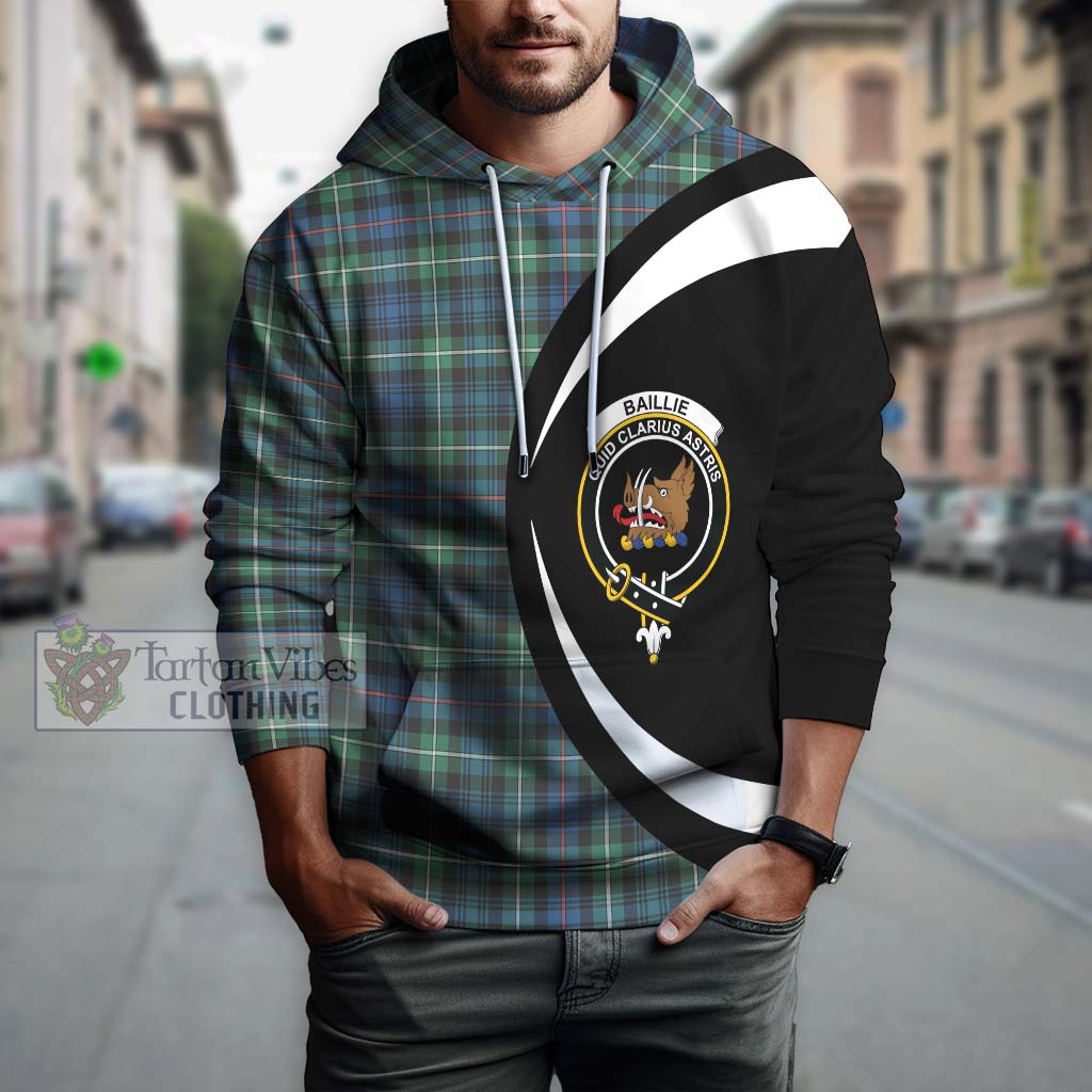Baillie Ancient Tartan Hoodie with Family Crest Circle Style Zip Hoodie - Tartan Vibes Clothing