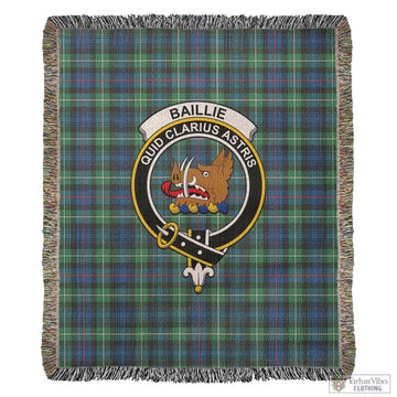 Baillie Ancient Tartan Woven Blanket with Family Crest