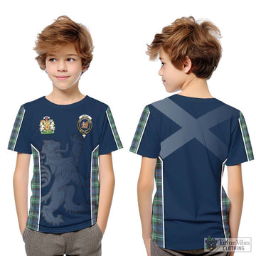 Baillie Ancient Tartan Kid T-Shirt with Family Crest and Lion Rampant Vibes Sport Style Youth XL Size14 - Tartan Vibes Clothing