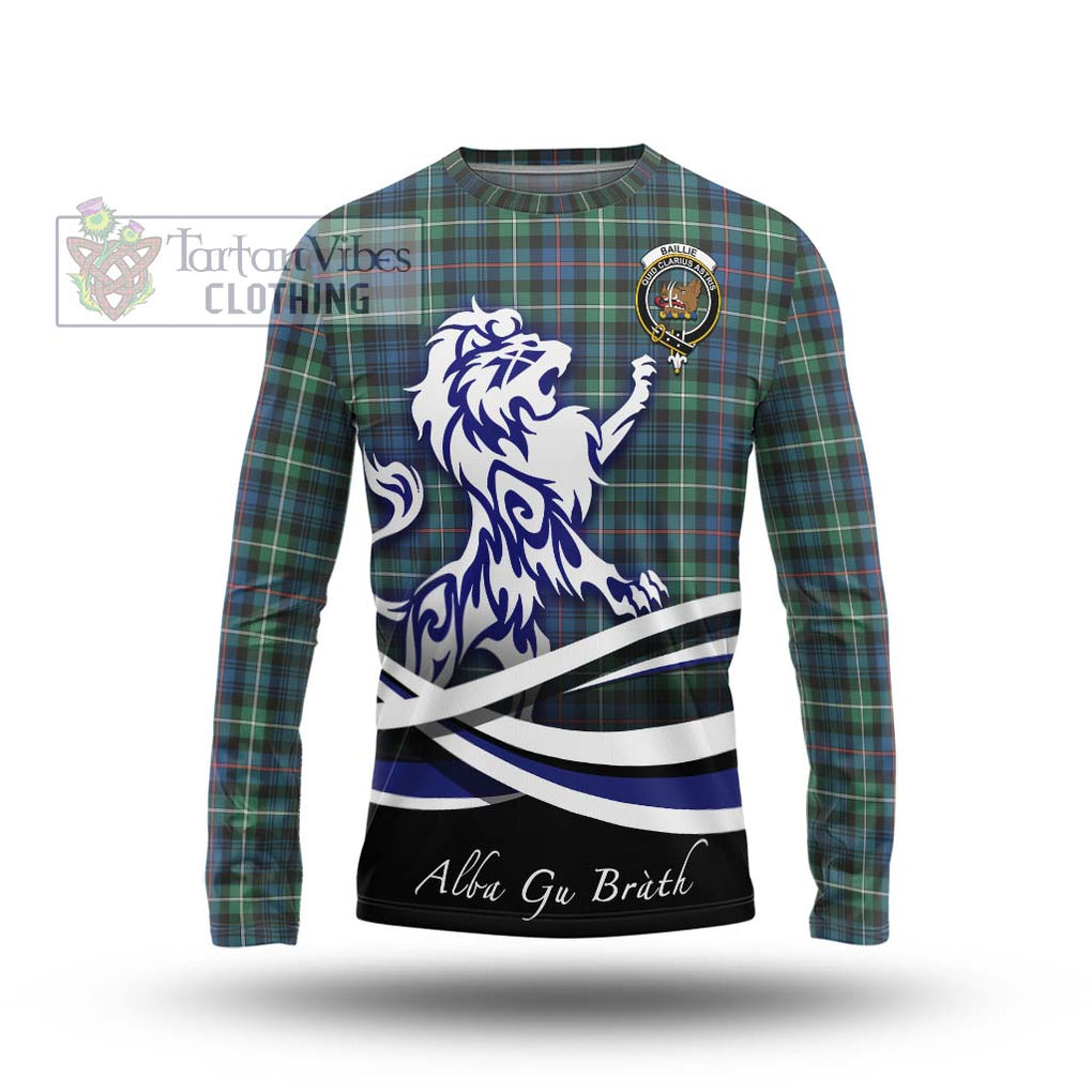 Baillie Ancient Tartan Long Sleeve T-Shirt with Alba Gu Brath Regal Lion Emblem Unisex - Tartan Vibes Clothing