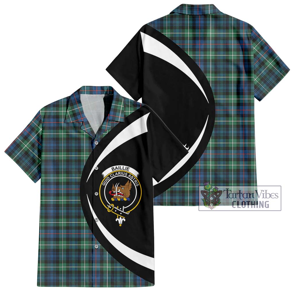 Baillie Ancient Tartan Hawaiian Shirt with Family Crest Circle Style Kid - Tartan Vibes Clothing