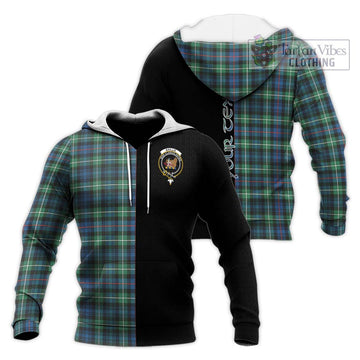 Baillie Ancient Tartan Knitted Hoodie with Family Crest and Half Of Me Style Unisex Knitted Pullover Hoodie - Tartan Vibes Clothing