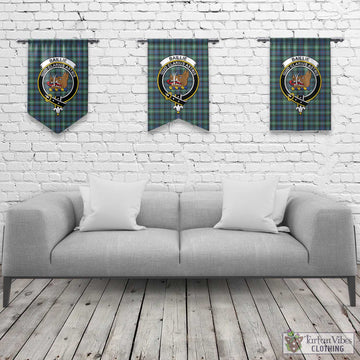 Baillie Ancient Tartan Gonfalon, Tartan Banner with Family Crest Rectangle - Tartan Vibes Clothing