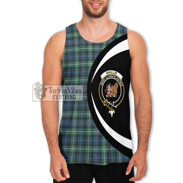 Baillie Ancient Tartan Men's Tank Top with Family Crest Circle Style Men - Tartan Vibes Clothing