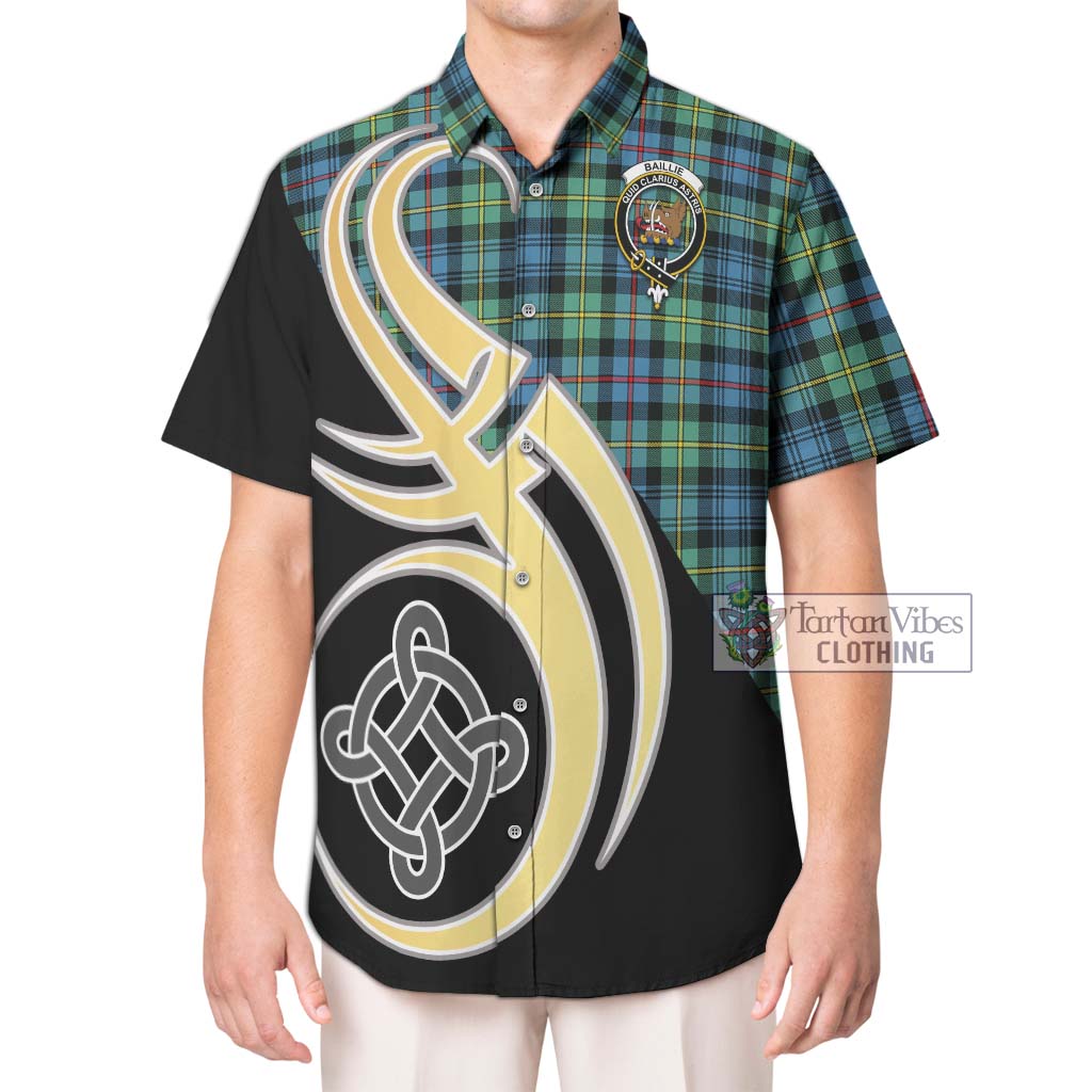 Baillie Ancient Tartan Hawaiian Shirt with Family Crest and Celtic Symbol Style Kid - Tartan Vibes Clothing