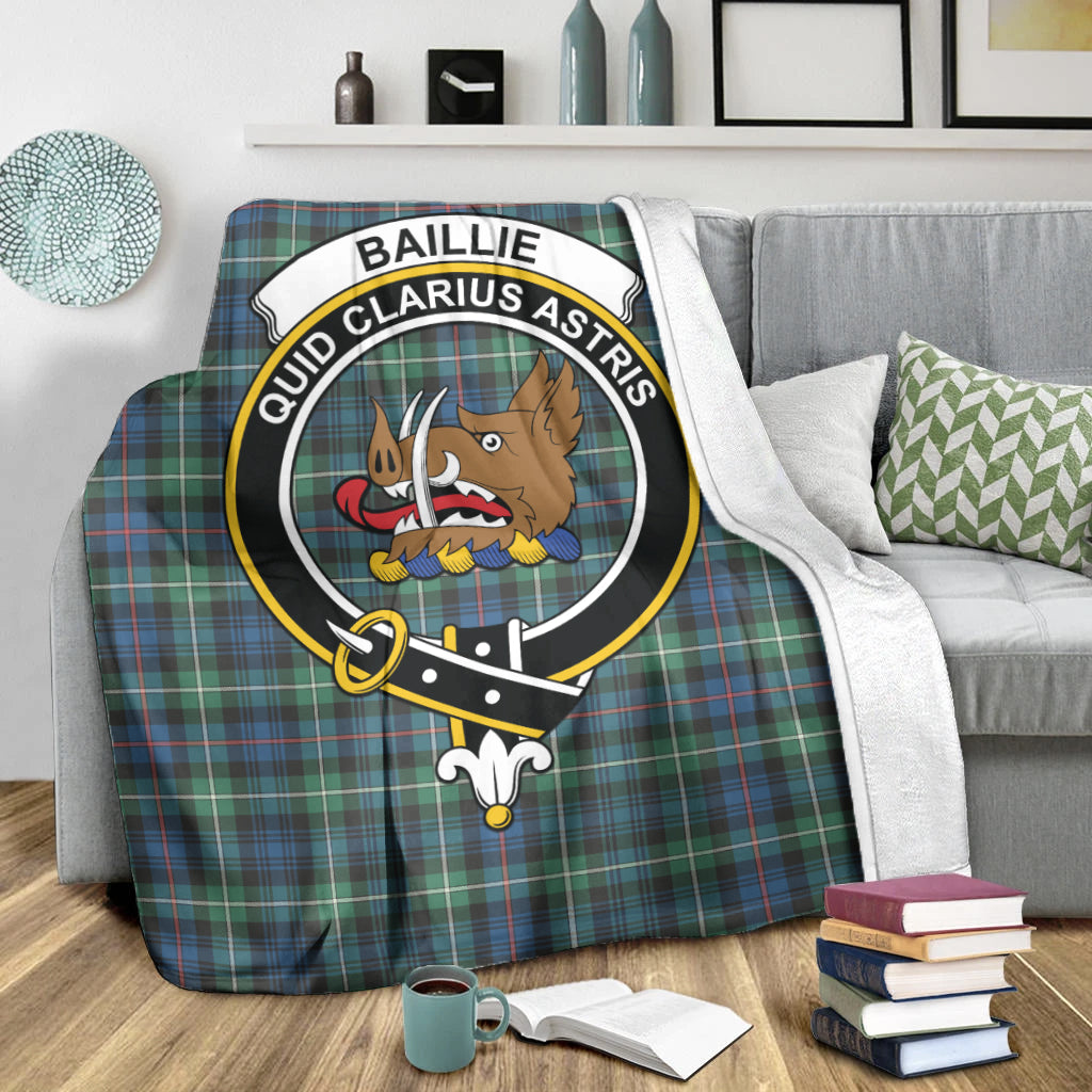 Baillie Ancient Tartan Blanket with Family Crest X-Large 59 x 79 inches 150 x 200 cm - Tartan Vibes Clothing