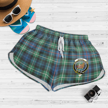 Baillie Ancient Tartan Womens Shorts with Family Crest