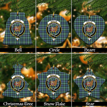 Baillie Ancient Tartan Christmas Ceramic Ornaments with Family Crest Ceramic - Tartan Vibes Clothing