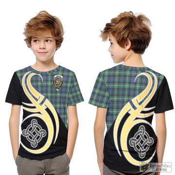 Baillie Ancient Tartan Kid T-Shirt with Family Crest and Celtic Symbol Style Youth XL Size14 - Tartan Vibes Clothing
