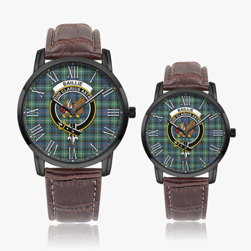 Baillie Ancient Tartan Family Crest Leather Strap Quartz Watch - Tartan Vibes Clothing