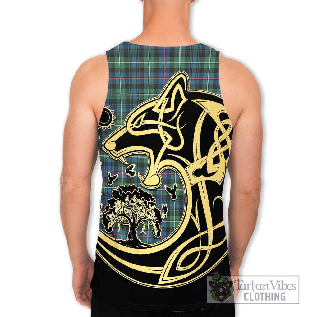 Baillie Ancient Tartan Men's Tank Top with Family Crest Celtic Wolf Style - Tartan Vibes Clothing