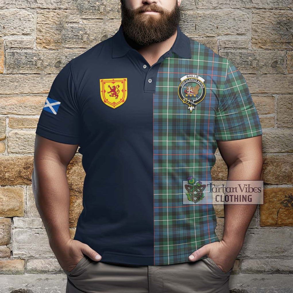 Baillie Ancient Tartan Polo Shirt Alba with Scottish Lion Royal Arm Half Style - Tartan Vibes Clothing