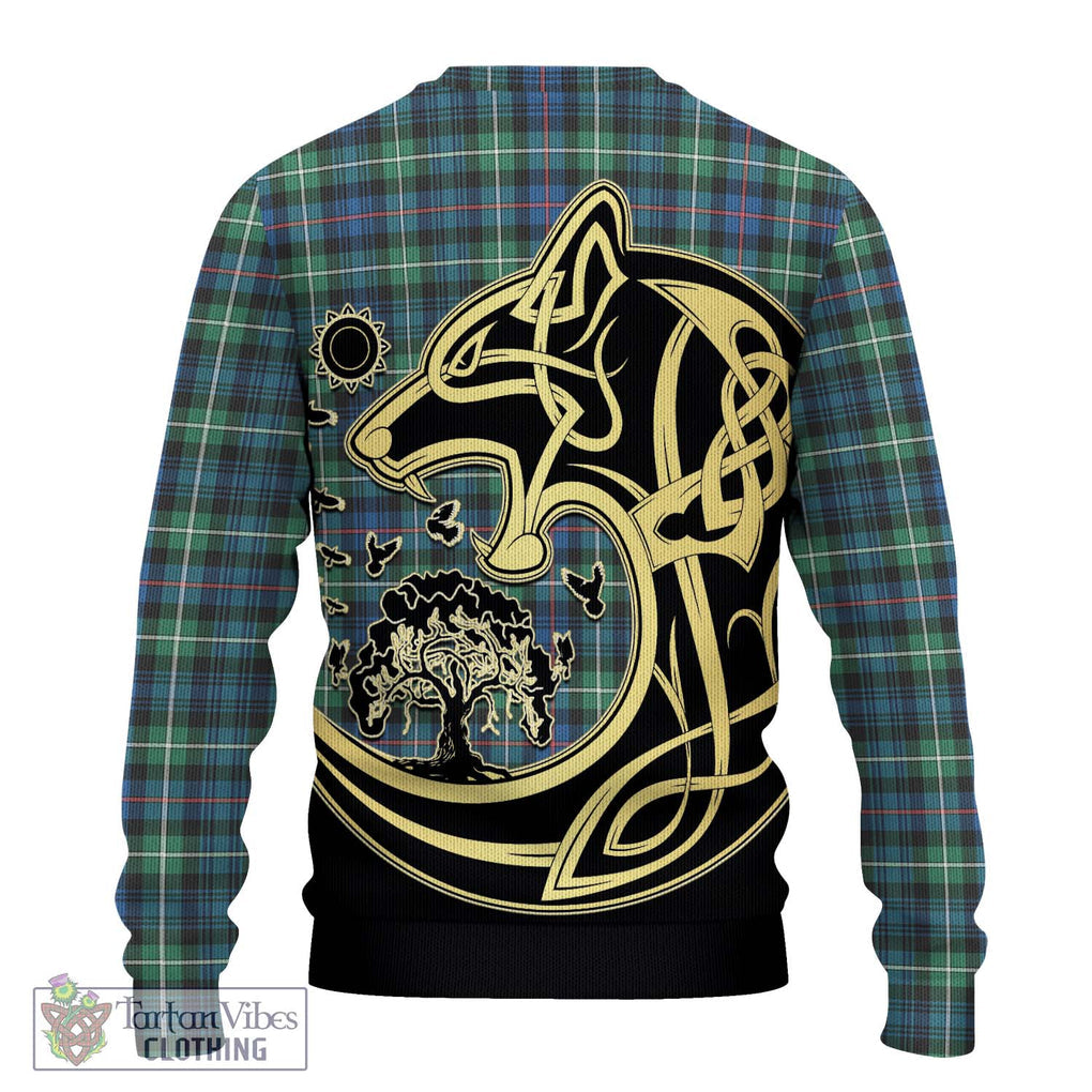 Baillie Ancient Tartan Ugly Sweater with Family Crest Celtic Wolf Style - Tartan Vibes Clothing