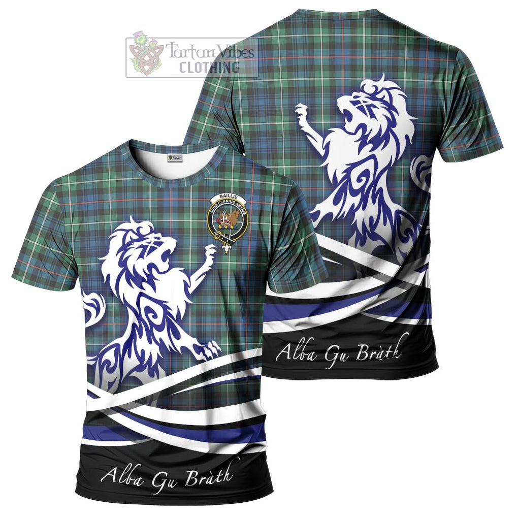 Tartan Vibes Clothing Baillie Ancient Tartan Cotton T-shirt with Alba Gu Brath Regal Lion Emblem