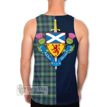Baillie Ancient Tartan Men's Tank Top Alba with Scottish Lion Royal Arm Half Style - Tartan Vibes Clothing