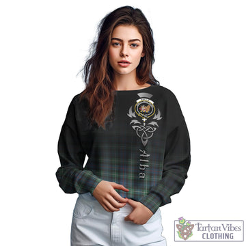 Baillie Ancient Tartan Sweatshirt Featuring Alba Gu Brath Family Crest Celtic Inspired