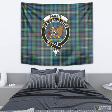 Baillie Ancient Tartan Tapestry Wall Hanging and Home Decor for Room with Family Crest